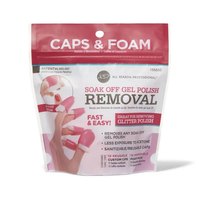 Soak Off Gel Polish Caps & Foam Pads